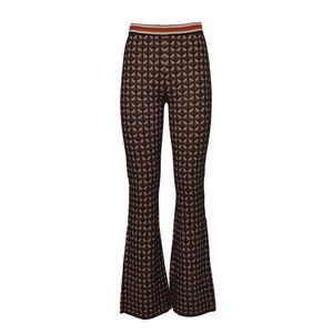 Diane Von Furstenberg Geometric Jacquard Knit Flared-Leg Pants - NWT